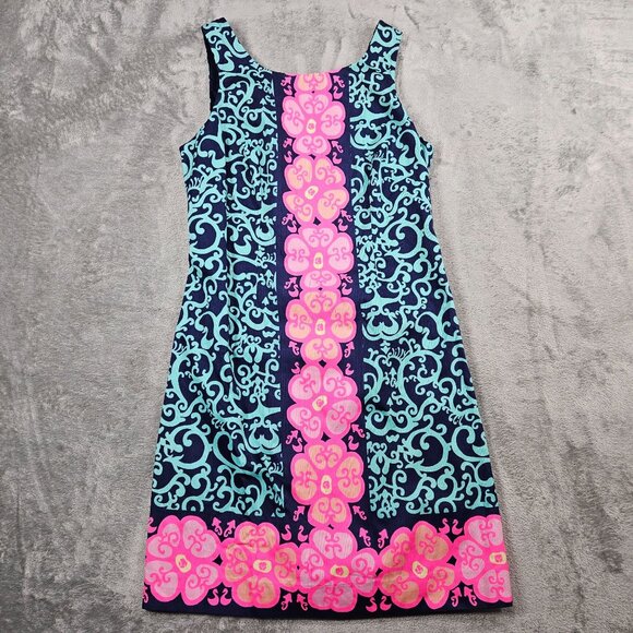 Lilly Pulitzer Dresses & Skirts - Lilly Pulitzer Dress Womens 6 Navy Delia Shift Fountain Hopping Engineered NEW